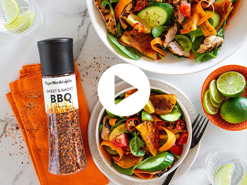 CARAMELISED PINEAPPLE & SMOKY CHICKEN SALAD